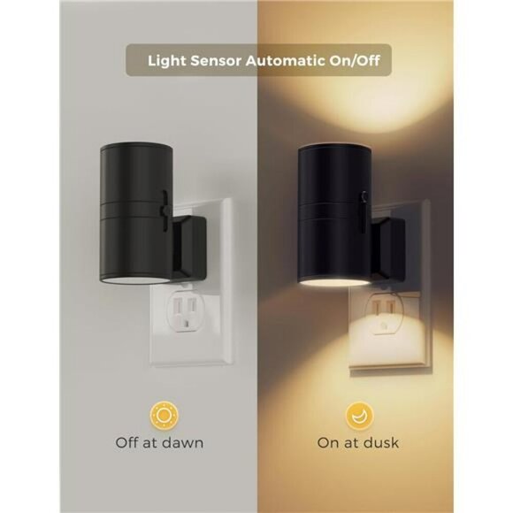 LED Night Light Plug in Modern Night Lights Dimmable Adjustable Brightness2 Pack - Picture 2 of 7